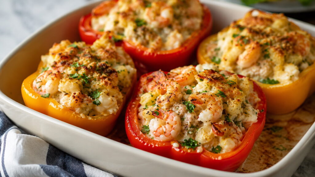 Crab and Shrimp Stuffed Bell Peppers Recipe