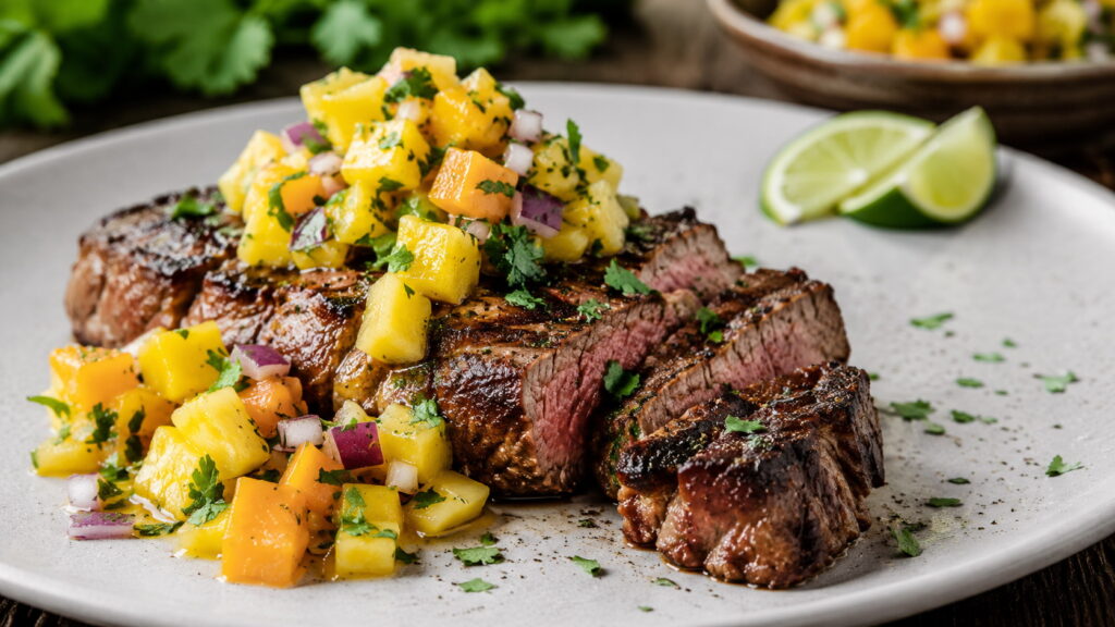 Pan Seared Tenderloin Recipe Paired with Pineapple Mango Salsa