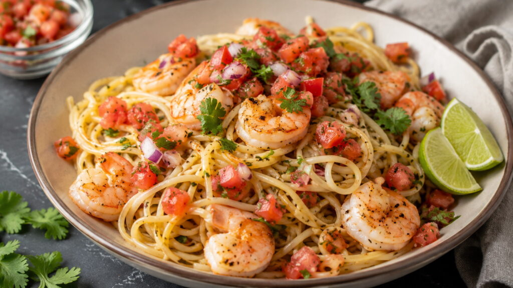 Shrimp and Pasta Recipes with Pico de Gallo Recipe