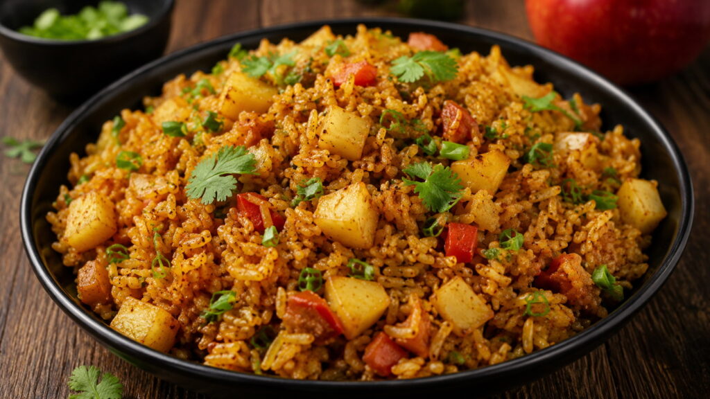 Curry Apple and Deep Fried Rice Recipe