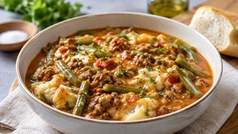 Hamburger Green Beans Tomato Soup Mashed Potatoes Recipe