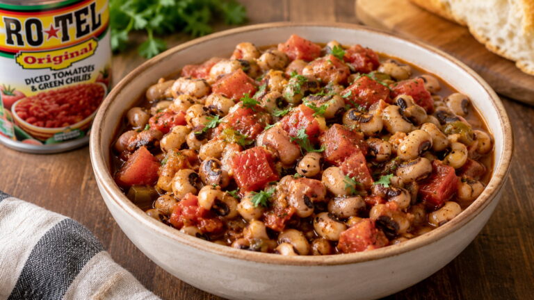 Black Eyed Peas Recipe with Rotel Tomatoes