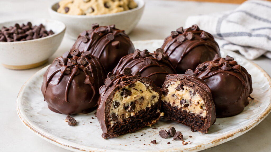 Chocolate Chip Cookie Dough Brownie Bombs Recipe