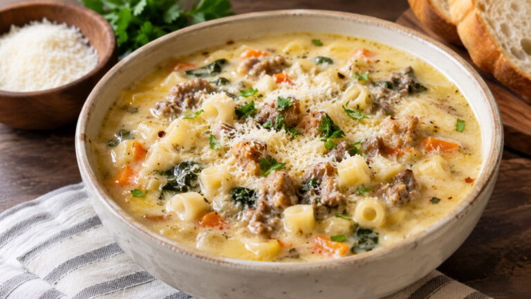 Creamy Parmesan Italian Sausage Ditalini Soup Recipe