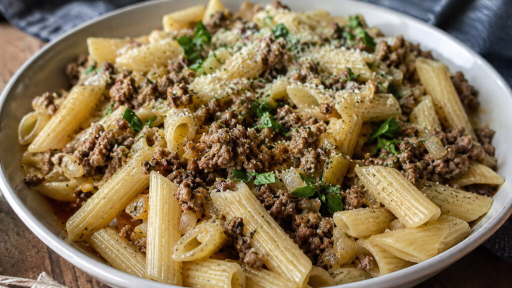 Ground Beef Pasta Recipes No Tomato Sauce